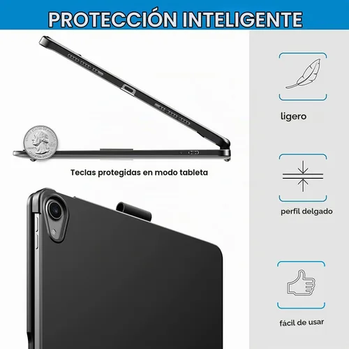 Vista 6 de Funda de teclado giratoria para iPad Pro de 11 pulgadas (M5/M4) con panel Negro