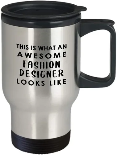 Vista 2 de Gifts for Fashion Designer Travel Mug Insulated Coffee Tumbler - Textile Artist Designing Clothing Stylist Industry Funny Cute Gag Appreciation Idea