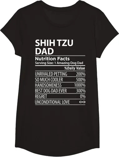 Vista 5 de Shih Tzu Dad - Camiseta divertida para dueño de perro Shih Tzu, Negro