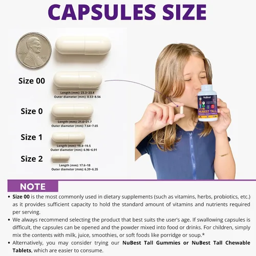 Vista 5 de NuBest Tall Apoya la fuerza ósea, salud ósea, sistema inmunológico mejorado y bienestar corporal completo con calcio, colágeno y hierbas
