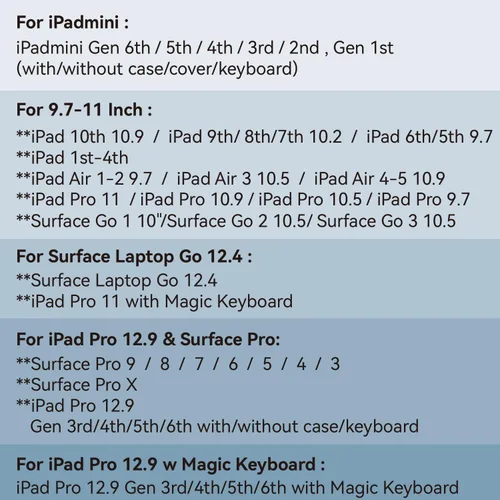 Vista 2 de Funda para tablet de 9.7 a 11 pulgadas compatible con iPad Pro 11, iPad 10th, Surface Go 3 10.5, iPad Air con bolsa pequeña, alfombrilla de mouse