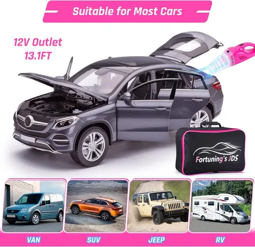 Vista 11 de Kit de Detallado de Auto de 38 Piezas, Limpiador de Interiores con Aspiradora Portátil de Alta Potencia, Kit de Lavado de Auto con Juego de Cepillos