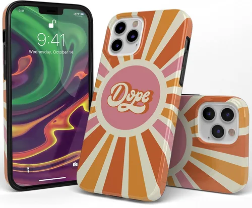 Vista 3 de Casely Funda para iPhone 11 Pro Max You're Dope Bloque de color retro Diseño clásico ultra delgado