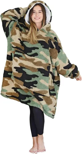 Vista 29 de Tirrinia - Sudadera con capucha de gran tamaño, manta de sherpa cómoda, reversible, gigante, para adultos, hombres, mujeres, adolescentes, esposa