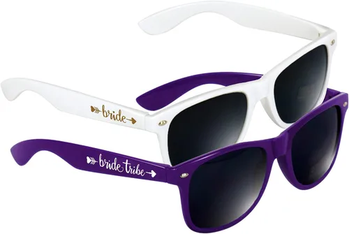 Vista 4 de LADY&HOME Paquete de 10 lentes de sol para despedida de soltera, lentes de sol de tribu de novia y novia para fiesta de novia, despedida de soltera