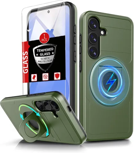 Vista 41 de Funda para Samsung Galaxy S21 FE con 2 protectores de pantalla de vidrio templado, funda con función atril para Samsung Galaxy S21FE con cubierta