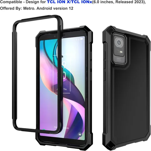 Vista 2 de Ailiber Funda para TCL ION X/TCL ION V, TCL IONX con protector de pantalla de vidrio templado, protección de estructura de doble capa, esquinas a