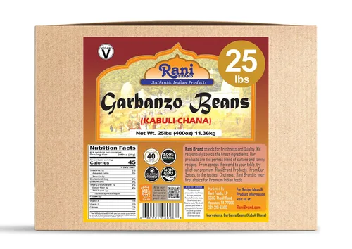 Vista 6 de Rani Garbanzo Frijoles (Kabuli Chana) 400 oz (25 libras) 25 lbs / 11.36kg Caja a granel ~ Todo natural Vegano Apto para gluten Sin OMG