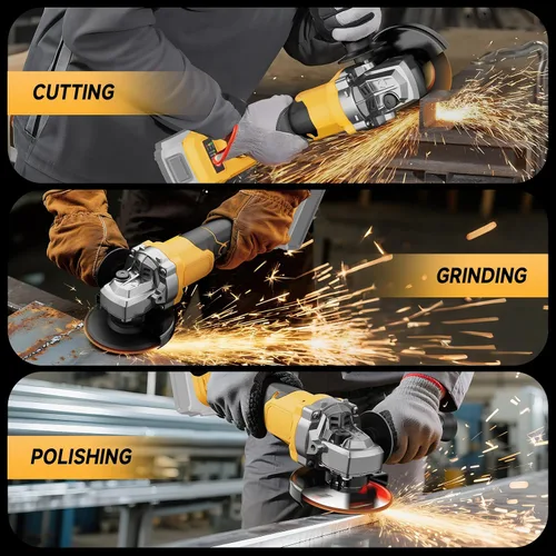 Vista 7 de Amoladora angular inalámbrica, amoladora eléctrica sin escobillas de 4-1/2 pulgadas, compatible con batería DeWalt de 20 V MAX, 3 velocidades, 7000