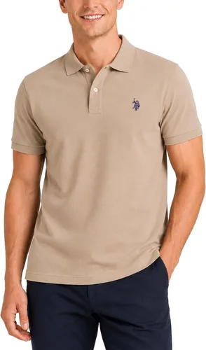 Vista 17 de Polo de piqué de algodón sólido para hombre con pequeño Pony Gris jaspeado