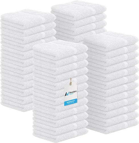 Vista 10 de Avalon Towels Wash Cloths for Showering 24 Pack Face Towels 100% Cotton Baby Pink Washcloths 12x12 Wash Rags, Facial Towel, Fingertip Towel,Bath Rags