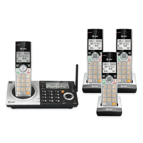 Vista 23 de AT&T DECT 6.0 Teléfono inalámbrico para el hogar y la empresa con contestador, pantalla a color grande de 5", atajo de un solo toque, conferencia