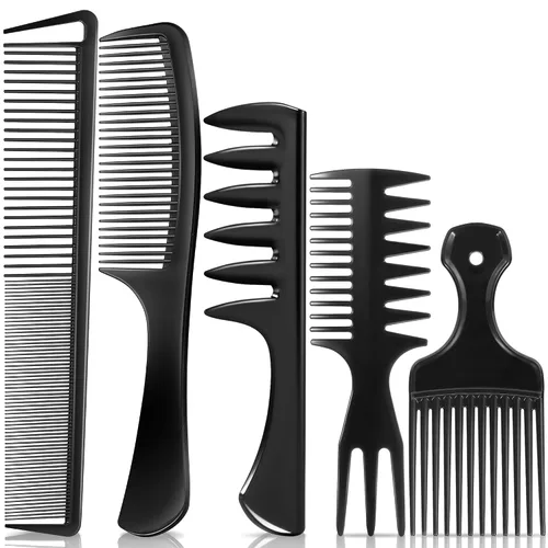 Vista 14 de Juego de peines profesionales SalonSilk para cabello natural rizado negro para damas