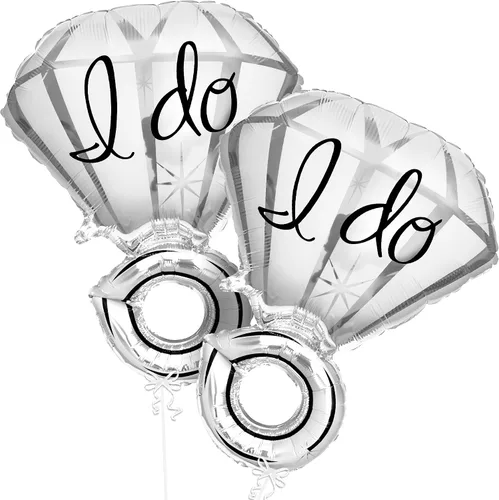 Vista 16 de KatchOn, Lindo Globo de Anillo de Diamante - Paquete de 4, 18 Pulgadas Decoraciones para Despedida de Soltera Globos de Anillo de Compromiso
