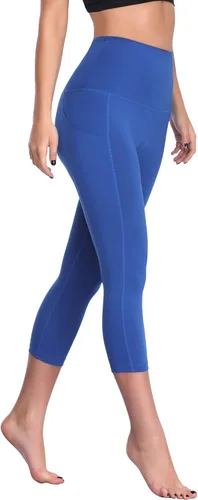 Vista 2 de CADMUS Womens High Waist Workout Legging Capris for Yoga w Side Pockets