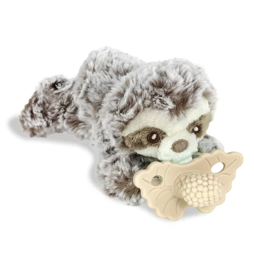 Vista 19 de RaZbaby Oso RaZbuddy con chupete de alivio de dentición RaZberry – Alivio para encías adoloridas con textura inspirada en la naturaleza, mordedor