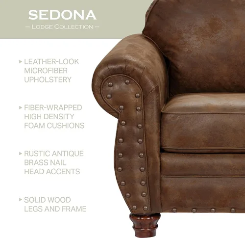Vista 5 de American Furniture Classics Sofá cama Sedona de microfibra de 88" en marrón