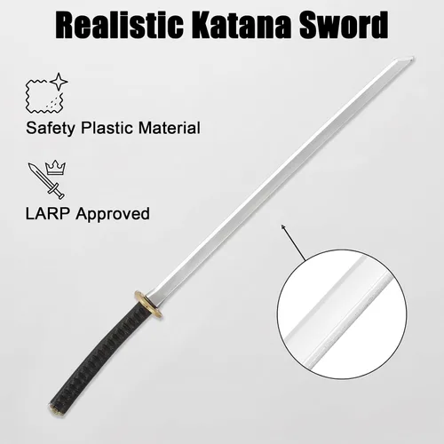 Vista 4 de Katana falsa de 34.6 pulgadas, disfraz de Halloween, espada