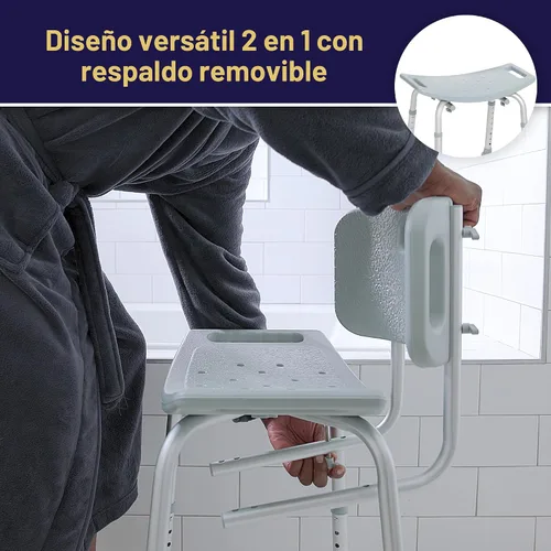 Vista 7 de Silla con respaldo para bañera Designer Series Deluxe, RTL12202KDR, Universal, gris, 1, 1