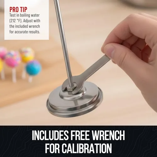 Vista 4 de Termómetro de caramelo con clip para olla - Termómetro de aceite para freír profundo para freír y fabricación de velas - Negro
