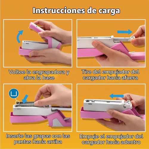 Vista 9 de Bostitch Office InCourage - Engrapadora compacta con resorte, 3 en 1, plástico, media tira, capacidad para 20 hojas, BCA rosa (1588)