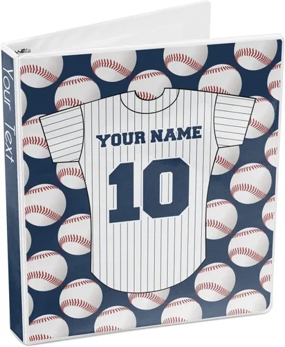 Vista 4 de Carpeta personalizada de 3 anillas de jersey de béisbol - 1 pulgada