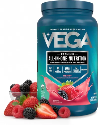 Vista 22 de Vega Organic All-in-One Proteína vegana en polvo sabor chocolate 9 porciones, ingredientes de superalimento, vitaminas para apoyo inmunológico