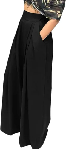 Vista 2 de SHINFY Pantalones elásticos de pierna ancha para mujer S-3XL