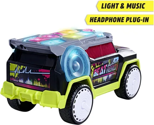 Vista 3 de Dickie Toys - Beat Hero 203767001 +3 años de coche con consola de música, 22 sonidos, luces LED, 3 modos de juego, Streat n Beatz