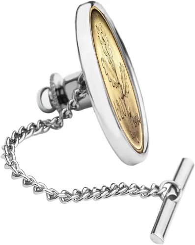 Vista 2 de 1994 Italy 20 Lire BU Uncirculated Coin Silver Plated Tie Tac Tack - Oak Branch
