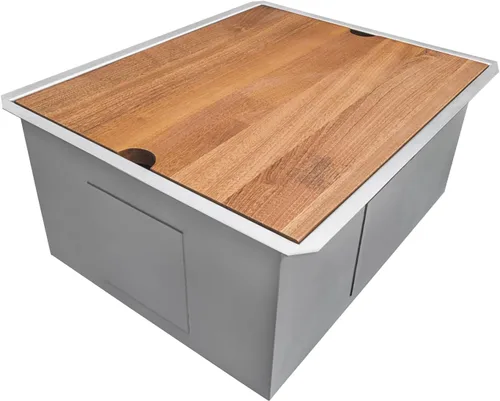 Vista 15 de Ruvati Fregadero de Preparación de Barra Estación de Trabajo de 13 pulgadas con Tapa - Fregadero de Cocina de Acero Inoxidable Calibre 16 Bajo