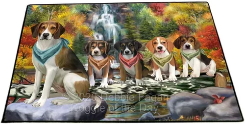 Vista 21 de Doggie of the Day American English Foxhound Dogs Floor Mat - 4th of July Independence Day - Best Dog Doormat - Protector Decor - Unique Portrait Art