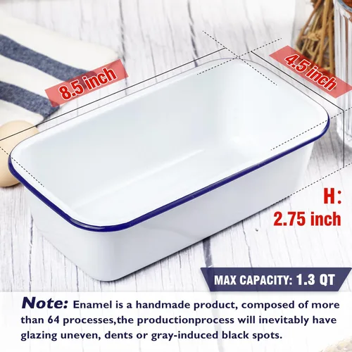 Vista 7 de Webake Sartén esmaltada de 8.5 x 4.5 pulgadas para pan de plátano para hornear, distribución uniforme del calor, sartén antiadherente para pastel