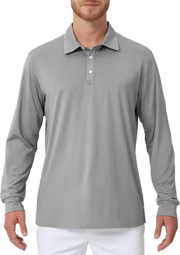 Vista 54 de NAVISKIN Camisas polo de manga larga para hombre, camisas de golf con cuello UPF 50 SPF para hombre, secado rápido, absorbe la humedad