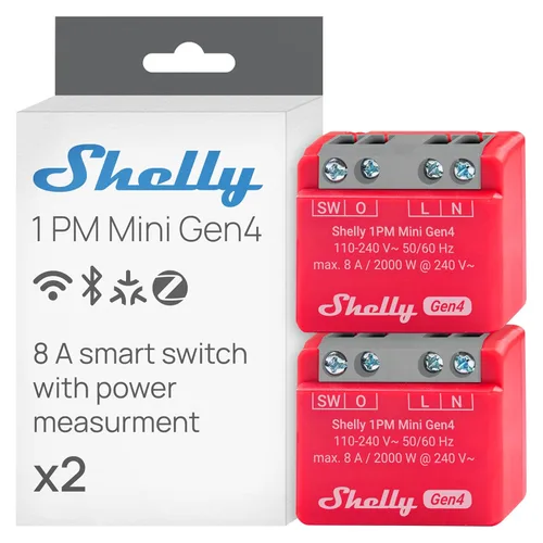 Vista 6 de Shelly 1PM Mini Gen4 Smart Switch, Wi-Fi, Matter & Zigbee, 1 canal 8A
