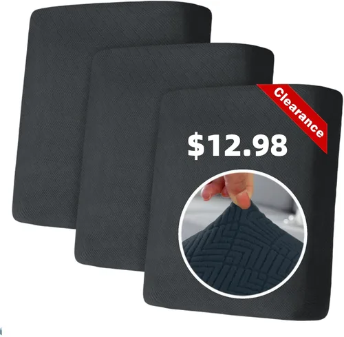 Vista 101 de YEMYHOM Funda de cojín para sofá, funda de cojín de asiento de alta elasticidad, tela jacquard geométrica de felpa, protector de sofá antideslizante