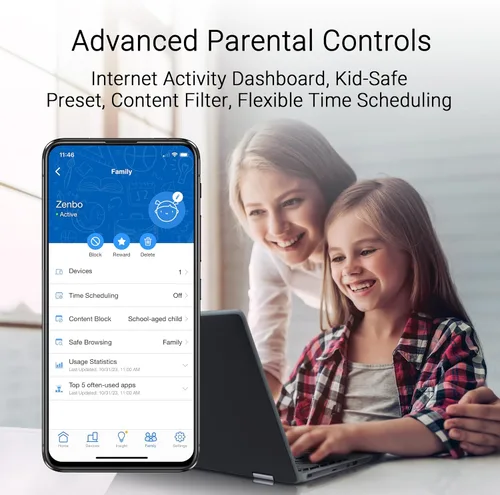 Vista 8 de ASUS ZenWiFi BT6 Tri-Band WiFi 7 Mesh, 9.4 Gbps, 3000 pies cuadrados (1 unidad), puerto WAN 2.5G, seguridad y controles parentales incluidos, SSID