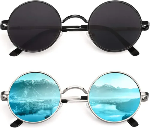 Vista 20 de CGID Gafas de sol unisex polarizadas redondas E01 Lennon