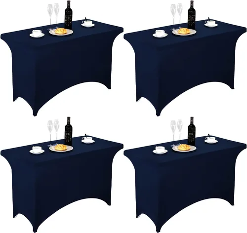 Vista 166 de FORLIFE - Funda de mesa de elastano, mantel ajustado de 4 pies para mesas rectangulares, funda elástica para patio, universal para bodas, banquetes