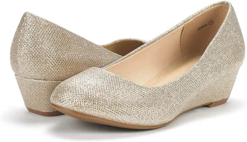 Vista 2 de DREAM PAIRS Debbie - Zapatos de tacón de cuña media para mujer