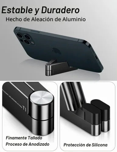 Vista 2 de MONEER Soporte para teléfono celular, soporte para teléfono para escritorio, soporte plegable y portátil para iPhone, soporte para teléfono celular