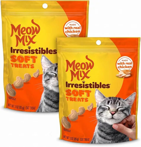Vista 12 de Meow Mix Irresistibles y suaves golosinas para gatos hechas con salmón real