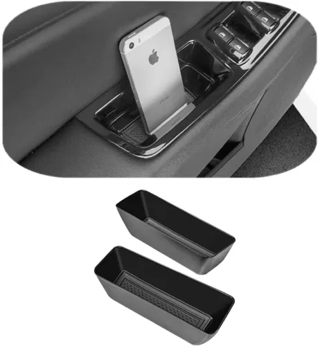 Vista 19 de Manija de bolsillo de almacenamiento lateral delantera, reposabrazos, contenedor de teléfono negro para Mercedes Benz Clase E E350 E400 E500 E63 AMG