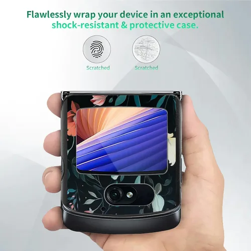 Vista 4 de Rossy Funda para Motorola RAZR 5G, para Moto RAZR 5G, funda delgada y ligera de policarbonato duro a prueba de golpes para Motorola Moto RAZR 5G