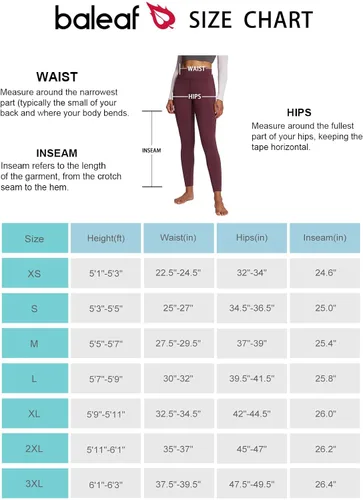 Vista 6 de BALEAF Leggings con forro polar para mujer, ultra suaves, cálidos, térmicos, gruesos, pantalones de yoga con bolsillos, 25 pulgadas