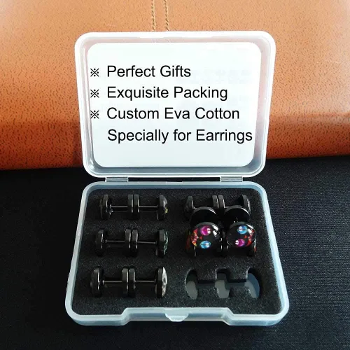 Vista 5 de FLYUN 6 pares de aretes de calavera para hombre, aretes de calibre falso, aretes de tapones falsos para hombres y hombres, aretes negros