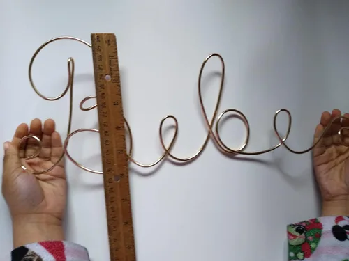 Vista 4 de Bebe Wire Words Sign For French Baby Nursery Decor