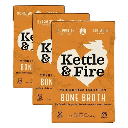 Vista 32 de Kettle and Fire Classic - Caldo de hueso de ternera, aprobado por Keto, Paleo, y Whole 30, sin gluten, alto en proteínas y colágeno, paquete de 4