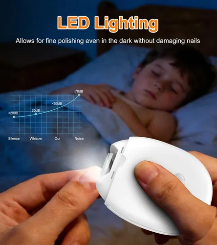 Vista 3 de Cortaúñas eléctrico con cortaúñas encarnadas, recortador de uñas 2 en 1 (con luz LED y caja de almacenamiento), cortaúñas eléctrico portátil de 3