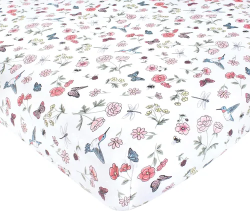 Vista 17 de Hudson Baby Sábana bajera ajustable unisex de algodón para cuna, avión, talla única